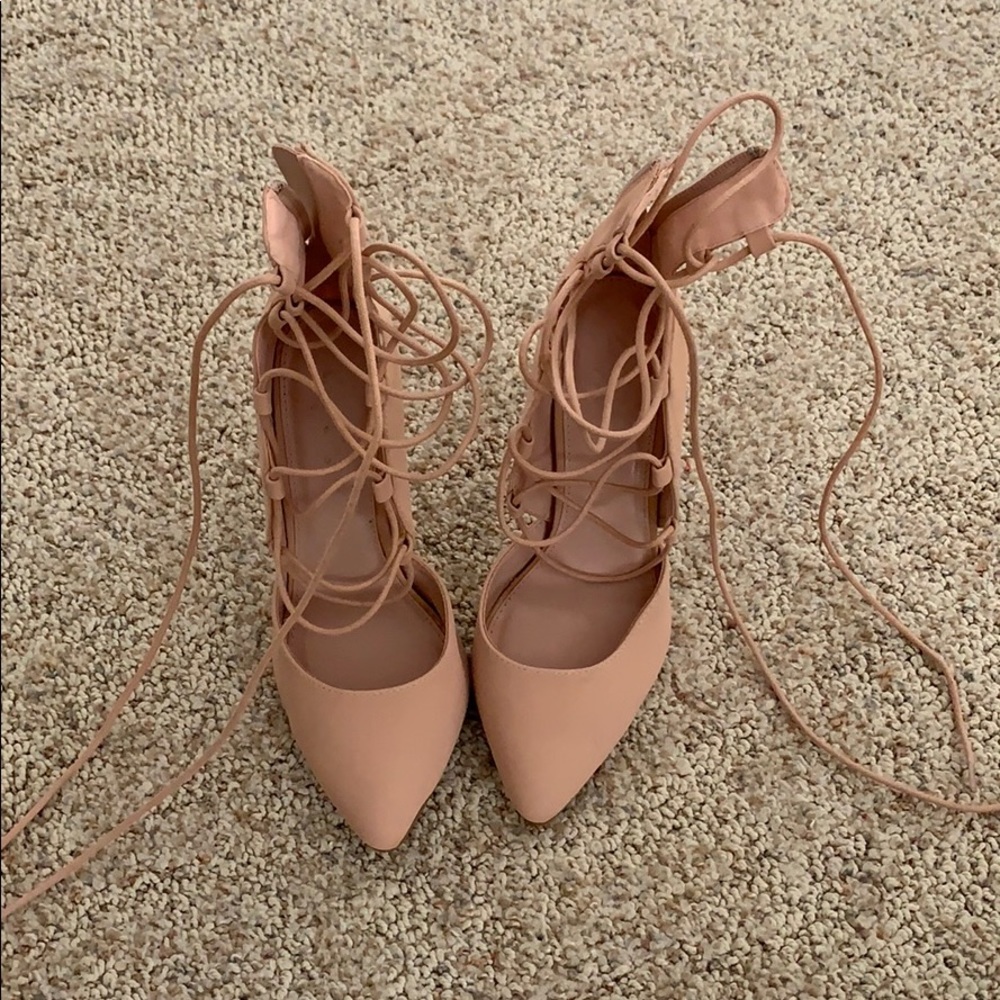 Nude Lace Up Heels BRAND NEW